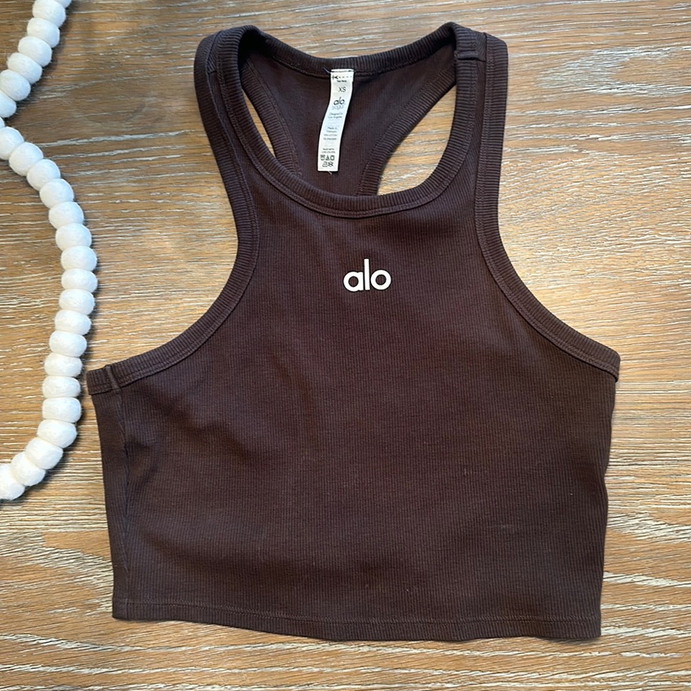 brown alo tank xs